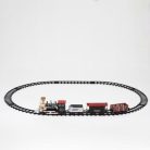 HOME TRN 01 elemes kisvasút, 1 mozdony és 3 vagon, vízgőzt képez, piros LED világítás, hanghatás, 47 cm-es pálya