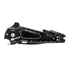   True Utility Smartknife+, TU6869, 15 in 1, mágneses bitfej tartó, kábelcsupaszoló, homokfúvott rozsdamentes acél, 5,5 cm penge