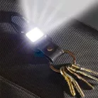 True Utility Cliplite, TU918, kulcstartó karabiner, tölthető lámpa, 4 funkció, 47 lm COB LED, Li-ion, marhabőr szíj, rozsdamentes acélváz