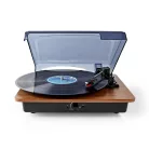 Lemezjátszó | 33 / 45 / 78 rpm | Szíj Hajtás | 1x Sztereo RCA | 9 W | Beépített (elő)erősítő | ABS / MDF | Barna / Fekete