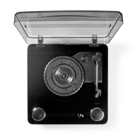 Lemezjátszó | 33 / 45 / 78 rpm | Szíj Hajtás | 1x Sztereo RCA | Bluetooth® | 18 W | Beépített (elő)erősítő | Az MP3 átalakítás | ABS / MDF | Fekete