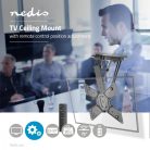 Motoros TV mennyezeti tartó | 23 - 55 " | Maximális támogatott képernyő súly: 30 kg | Dönthető | Maximális mennyezeti távolság: 663 mm | Minimális mennyezeti távolság: 108 mm | Távvezérelt | Acél | Fekete