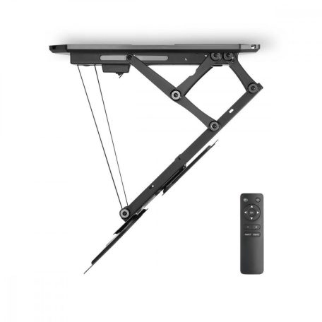 Motoros TV mennyezeti tartó | 23 - 55 " | Maximális támogatott képernyő súly: 30 kg | Dönthető | Maximális mennyezeti távolság: 663 mm | Minimális mennyezeti távolság: 108 mm | Távvezérelt | Acél | Fekete
