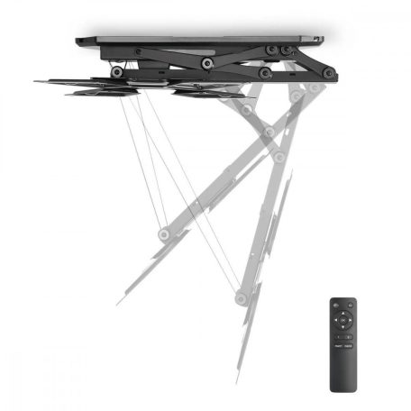 Motoros TV mennyezeti tartó | 23 - 55 " | Maximális támogatott képernyő súly: 30 kg | Dönthető | Maximális mennyezeti távolság: 663 mm | Minimális mennyezeti távolság: 108 mm | Távvezérelt | Acél | Fekete