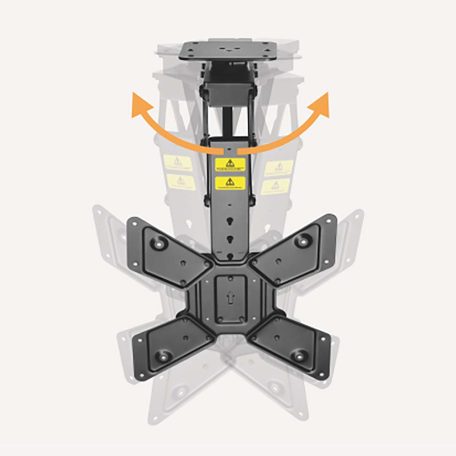 SmartLife Motorised TV Ceiling Mount | 23 - 65 " | Maximum supported screen weight: 30 kg | Rotatable | Tiltable | Minimum ceiling distance: 140 mm | Remote controlled | Steel | Black