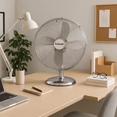   Techwood TVI-335 fém asztali ventilátor, 30 cm-es lapátátmérő, 45 W, 3 sebesség, oszcillálás, hálózati tápellátás
