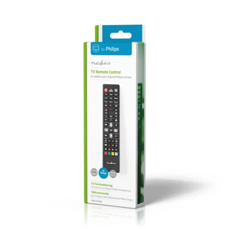 Tartalék Távirányító | Megfelelő: Philips | Rögzített | 1 Eszköz | Ambilight Gomb / Netflix Gomb | Infravörös | Fekete