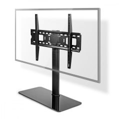   Fix TV állvány | 32 - 65 " | Maximális támogatott képernyő súly: 45 kg | Állítható, előre maghatározott magasságok | Acél / Edzett üveg | Fekete