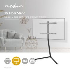   TV állvány Floor | 49 - 70 " | Maximális támogatott képernyő súly: 40 kg | V-shape Design | Borulás védett pánt | Pattanó zár | Acél / Alumínium | Fekete