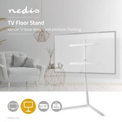   TV állvány Floor | 49 - 70 " | Maximális támogatott képernyő súly: 40 kg | V-shape Design | Borulás védett pánt | Pattanó zár | Acél / Alumínium | Fehér