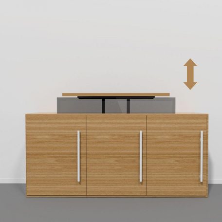 Motoros TV Lift | 37 - 65 " | Maximális támogatott képernyő súly: 50 kg | Beépített szekrény tervezés | Emelési tartomány: 68-158 cm | Távvezérelt | ABS / Acél | Fekete