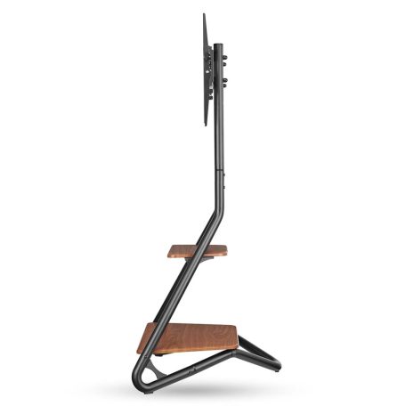 TV állvány Floor | 37 - 75 " | Maximális támogatott képernyő súly: 40 kg | Bauhaus Design | Állítható, előre maghatározott magasságok | Acél / MDF | Barna / Fekete