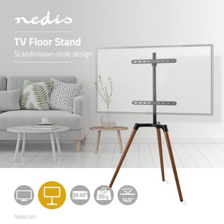 TV állvány Floor | 50 - 65 " | Maximális támogatott képernyő súly: 35 kg | Scandinavian Design | Forgatható | Borulás védett pánt | Pattanó zár | Acél / Alumínium | Fekete