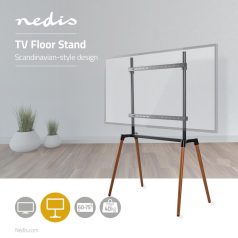   TV állvány Floor | 60 - 75 " | Maximális támogatott képernyő súly: 40 kg | Scandinavian Design | Borulás védett pánt | Pattanó zár | Acél / Alumínium | Fekete