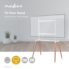   TV állvány Floor | 60-75 " | Maximális támogatott képernyő súly: 40 kg | Scandinavian Design | Borulás védett pánt | Pattanó zár | Acél / Alumínium | Fehér