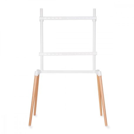 TV állvány Floor | 60-75 " | Maximális támogatott képernyő súly: 40 kg | Scandinavian Design | Borulás védett pánt | Pattanó zár | Acél / Alumínium | Fehér