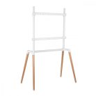 TV állvány Floor | 60-75 " | Maximális támogatott képernyő súly: 40 kg | Scandinavian Design | Borulás védett pánt | Pattanó zár | Acél / Alumínium | Fehér