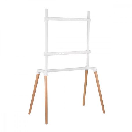 TV állvány Floor | 60-75 " | Maximális támogatott képernyő súly: 40 kg | Scandinavian Design | Borulás védett pánt | Pattanó zár | Acél / Alumínium | Fehér
