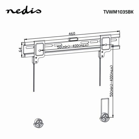 Fix TV fali tartó | 26 - 42 " | Maximális támogatott képernyő súly: 30 kg | Maximális fal távolság: 16 mm | Acél | Fekete