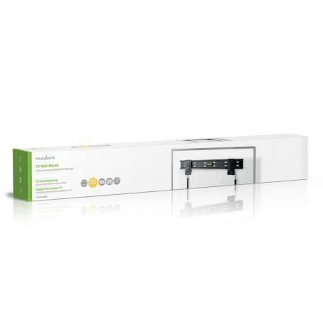 Fix TV fali tartó | 32 - 55 " | Maximális támogatott képernyő súly: 50 kg | Maximális fal távolság: 14.5 mm | Acél | Fekete