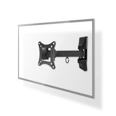   Minden Irányban Mozgatható TV fali tartó | 13-27 " | Maximális támogatott képernyő súly: 15 kg | Dönthető | Forgatható | Maximális fal távolság: 60 mm | Maximális fal távolság: 199 mm | 2 Forgás Pont | ABS / Acél | Fekete