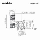 Minden Irányban Mozgatható TV fali tartó | 13-27 " | Maximális támogatott képernyő súly: 15 kg | Dönthető | Forgatható | Maximális fal távolság: 60 mm | Maximális fal távolság: 199 mm | 2 Forgás Pont | ABS / Acél | Fekete