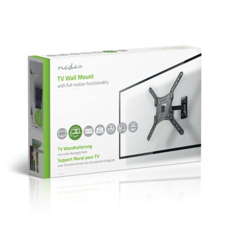 Minden Irányban Mozgatható TV fali tartó | 23 - 55 " | Maximális támogatott képernyő súly: 30 kg | Dönthető | Forgatható | Maximális fal távolság: 67 mm | Maximális fal távolság: 197 mm | 2 Forgás Pont | ABS / Acél | Fekete