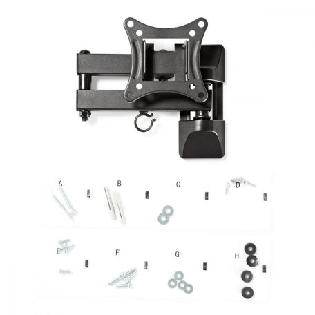 Minden Irányban Mozgatható TV fali tartó | 13-27 " | Maximális  súly: 15 kg | Dönthető | Forgatható | Maximális fal távolság: 60 mm | Maximális fal távolság: 350 mm | 3 Forgás Pont | ABS / Acél | Fekete