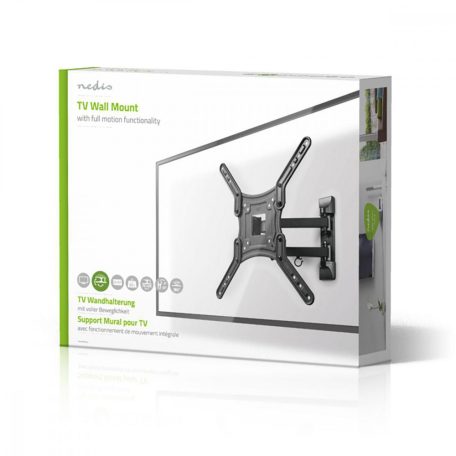 Minden Irányban Mozgatható TV fali tartó | 23-55 " | Maximális támogatott képernyő súly: 30 kg | Dönthető | Forgatható | Maximális fal távolság: 70 mm | Maximális fal távolság: 400 mm | 3 Forgás Pont | ABS / Acél | Fekete