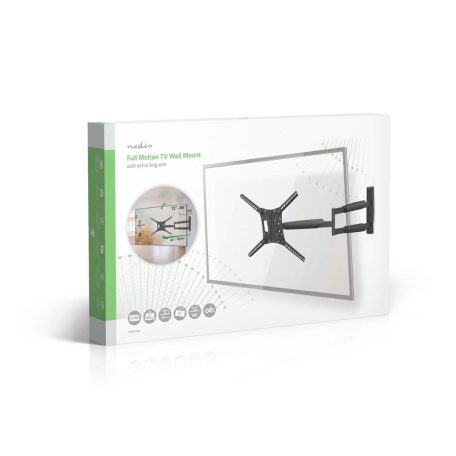 Minden Irányban Mozgatható TV fali tartó | 13 - 86 " | Maximális támogatott képernyő súly: 60 kg | Dönthető | Forgatható | Maximális fal távolság: 70 mm | Maximális fal távolság: 1020 mm | 3 Forgás Pont | ABS / Acél | Fekete