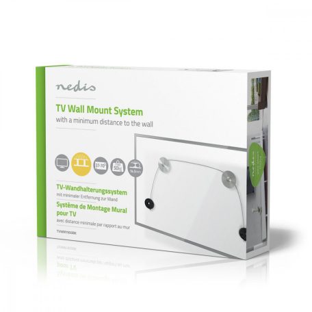 Fix TV fali tartó | 37-70 " | Maximális támogatott képernyő súly: 50 kg | Maximális fal távolság: 14.5 mm | Rögzítő kábel | ABS / Acél | Fekete / Fém