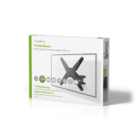 Függőleges TV fali tartó | 23 - 55 " | Maximális támogatott képernyő súly: 30 kg | Függőleges mozgás: 0-282 mm | Maximális fal távolság: 61 mm | Maximális fal távolság: 565 mm | Dönthető | Forgatható | 3 Forgás Pont | ABS / Acél | Fekete