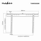 Fix TV fali tartó | 37 - 70 " | Maximális támogatott képernyő súly: 65 kg | Maximális fal távolság: 9 mm | Acél | Fekete