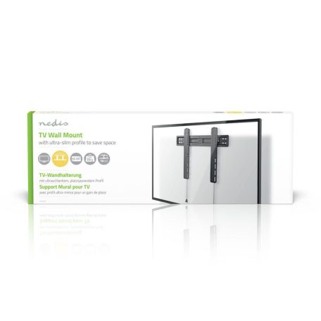 Fix TV fali tartó | 32 - 55 " | Maximális támogatott képernyő súly: 35 kg | Maximális fal távolság: 18 mm | Acél | Fekete