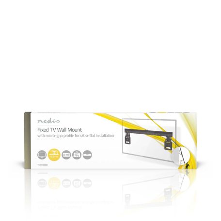 Fix TV fali tartó | 43 - 100 " | Maximális támogatott képernyő súly: 75 kg | Maximális fal távolság: 9.50 mm | Acél | Fekete