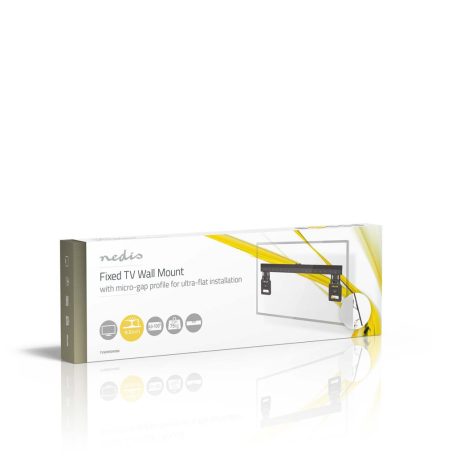 Fix TV fali tartó | 43 - 100 " | Maximális támogatott képernyő súly: 75 kg | Maximális fal távolság: 9.50 mm | Acél | Fekete