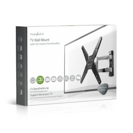 Minden Irányban Mozgatható TV fali tartó | 23 - 55 " | Maximális támogatott képernyő súly: 30 kg | Dönthető | Forgatható | Maximális fal távolság: 48 mm | Maximális fal távolság: 410 mm | 3 Forgás Pont | Acél | Fekete