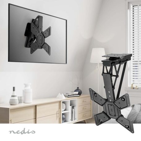 Motoros TV fali tartó | 37 - 70 " | Maximális támogatott képernyő súly: 35 kg | Forgatható | Maximális fal távolság: 153 mm | Maximális fal távolság: 485 mm | Távvezérelt | ABS / Acél | Fekete