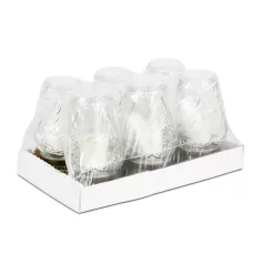   Üveg mécses műanyag kupakkal, "Emlékünkben élsz" - üveg szín: fehér, kupak: arany antik - 24 cm