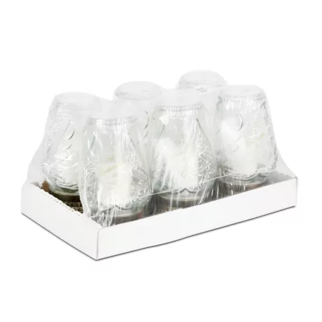 Üveg mécses műanyag kupakkal, "Emlékünkben élsz" - üveg szín: fehér, kupak: arany antik - 24 cm