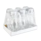 Napelemes üveg mécses műanyag kupakkal - 25 x 10 cm - ezüst - melegfehér LED