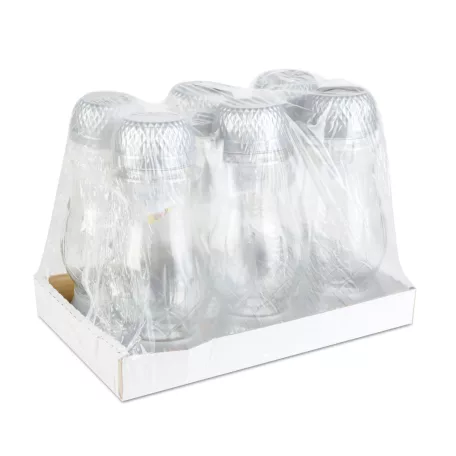 Napelemes üveg mécses műanyag kupakkal - 25 x 10 cm - ezüst - melegfehér LED