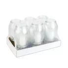 Üveg mécses műanyag kupakkal - 25 x 10 cm - kupak és talp szín: arany