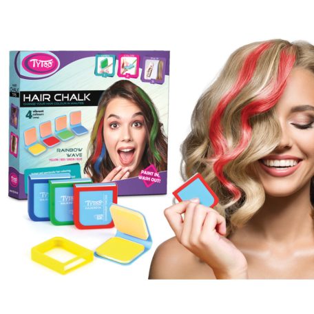 Hajszínező kréta - 4 szín - "Rainbow wave"