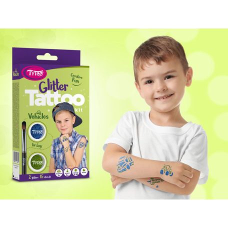 Járművek Csillámtetoválás szett