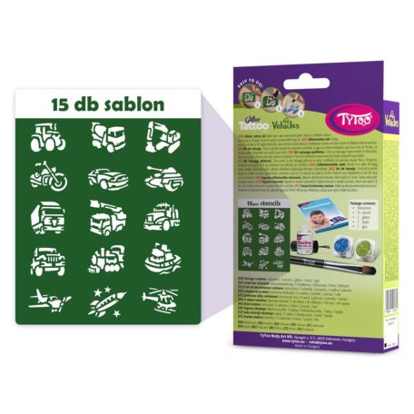 Járművek Csillámtetoválás szett