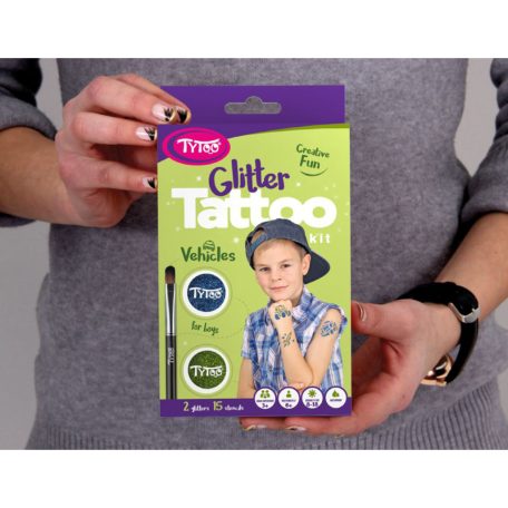 Járművek Csillámtetoválás szett