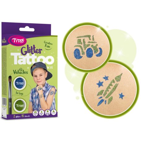 Járművek Csillámtetoválás szett