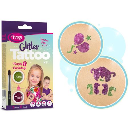 Boldog Születésnapot csillámtetoválás szett