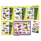 Járművek tetoválás matrica szett - 53 db / csomag